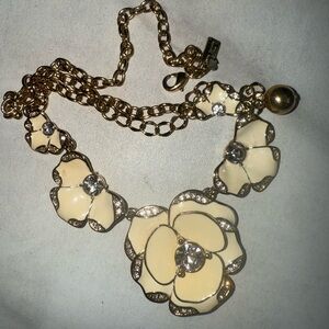 Kate Spade Necklace, Enamel Flower/Gardenia Necklace